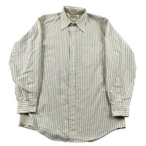 VTG L.L. Bean Dress Shirt Mens 15.5 34 Yellow Blue Button Down Made in USA